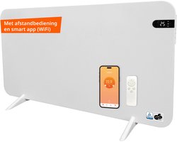 Könighaus 600w Smart Dual-infraroodverwarming Wit Met Display - Vrijstaand/wandmontage