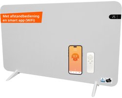 Könighaus 800w Smart Dual-infraroodverwarming Wit Met Display - Vrijstaand/wandmontage