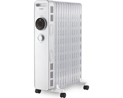 Kumtel Elektrische Kachel - Olieradiator - Thermostaat - 3 Standen - tot 2300W - Gemakkelijk Draagbaar - Antivriessysteem - 11 Vinnen Wit