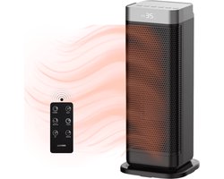 Luvego Elektrische Kachel 2000W - Keramische Ventilatorkachel - Heater - Verwarming Electrisch - Met Afstandsbediening & Timerfunctie - Zwart