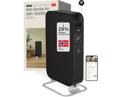 Mill OIL1500WIFI3 Black - WiFi-geïntegreerde design olieradiator - 1500 Watt - droogt de lucht niet uit - tot 24m2 - zwart