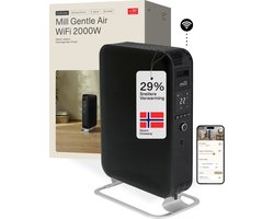 Mill OIL2000WIFI3 Black - WiFi olieradiator - met App - 2000 Watt- tot 28m2 - elektrische kachel - energie efficiënte kachel - ontworpen in Noorwegen - 29% sneller warmte - stil - veilig - oliegevulde radiator - vrijstaand