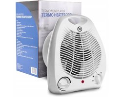 MOZY® - Elektrische Ventilatorkachel - Wit - 3 Standen - 2000W - Warme en Koude Lucht - Infrarood - Heater - Energiebesparing - Luchtverwarmer - Warmte Ventilator - Straalkachel - Energiezuinige Verwarming - Warme Lucht Blazer - Draagbaar