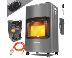 Nayver Gaskachel - Mobiele kachel Incl. Slang en Drukregelaar - Grijs - 4200W