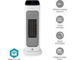 Nedis SmartLife Elektrische Kachel – Keramische Kachel – 2 Standen – 2000W – Timer – Display – Wit