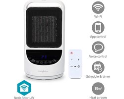 Nedis SmartLife Keramische Ventilatorkachel - 1500 W - 2 Warmte Standen - Zwenkfunctie - Elektrische Kachel - Wit