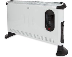 Perel - Convectorheater - Convectorkachel - Elektrische Verwarming - Kachel - Elektrische Kachel - tot 75 m³ - Kachelradiator - Bijverwarming - 3 Warmtestanden - Turboventilator - Met Thermostaat en Oververhittingsysteem - 3000 W - Wit