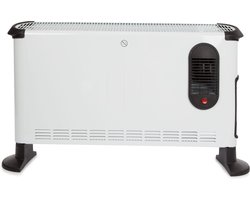 Perel Convectorkachel, elektrische verwarming, elektrische kachel, radiator met drie warmtestanden voor ruimtes tot 75 m³, voor binnen, turboventilator, thermostaat, 3000 W