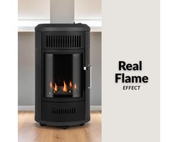 Propatech gaskachel – 3400 watt – Mobiele Verwarming met Houtblok-effect – Propaan - compleet met 30 mbar Slangset & Gasdrukregelaar