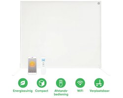 Quality Heating Infrarood paneel QH-SP - 60 x 50 cm - 350W - Wifi functie - Thermostaat - Wandmontage & Vrijstaand