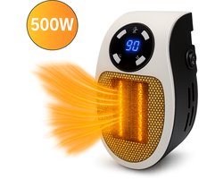 Twenty4seven® Mini Stopcontact Verwarming - Elektrische Ventilatorkachel - 500W - Keramische Kachel & Heater Voor Binnen - Niet geschikt voor Belgische Penaarding