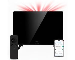 Wadu Infrarood verwarmingspaneel - Infrarood paneel verplaatsbaar - Inclusief thermometer - Infrarood verwarming - 480W - Zwart