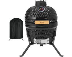 Aviro Kamado BBQ Egg - 13 Inch - Inclusief Hoes - Houtskoolbarbecue - Ø 27 CM - Zwart