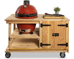 Douglas tafel met kast + Kamado Joe Classic of Big Joe - Rood