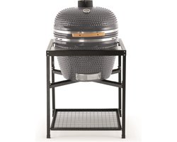 Kamado 26 inch by Landmann Grijs - Tafelmodel - 57 cm grilloppervlak - Met thermometer - Met onderstel, wieltjes en handgrepen - Dubbelwandig & geÃ¯soleerd - BBQ Egg