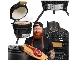 Keramische Kolengrill 13" met Deksel - Draagbaar RVS