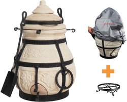 Keramische tandoor Nomade - Multifunctionele Houtoven BBQ - Voor de Fijnproever! *** Met beschermhoes en onderstel