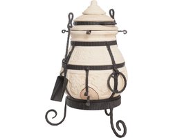 Keramische tandoor Nomade - Multifunctionele Houtoven BBQ - Voor de Fijnproever! *** Met klapdeksel EN gietijzeren onderstel