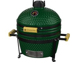 KitchenBrothers Kamado BBQ - BPA en PFAS Vrij - 16 Inch Houtskool Barbecue - 34⌀ cm - Deluxe Set - Egg BBQ met Accessoires - Groen