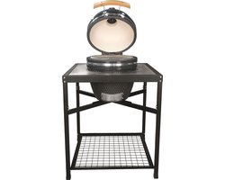 Landmann - Kamado - 18 inch - Grijs - Tafelmodel â€“ 37,5 cm grilloppervlak - Met thermometer - Met onderstel en handgrepen - Dubbelwandig & geÃ¯soleerd - BBQ Egg