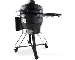Maxima Premium Kamado BBQ 22 inch Ø 56 cm - Houtskoolbarbecue - Grillen, Roken, Bakken, Stomen - Kooktoestel - Egg Barbecue Zwart - 100 cm hoog