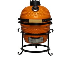 Patton Kamado Keramische Houtskoolbarbecue - 13" - Grilloppervlak Ø 28 cm - Inclusief Heatdeflector - Oranje