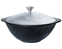 Texas club | kazan | wok | gietijzer | aluminium deksel | 8 L