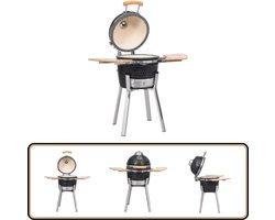 vidaXL Kamado Barbecue - 81 cm - Keramiek - Zwart Keramische Bbq - Kamado Grill - Buitengrill - Barbecueset - Houtskoollgrill