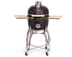 Yakiniku - Kamado - Medium - 16Inch - Inclusief Onderstel En Zijtafels - Houtskool - Kamado Grill - 41cm Grilloppervlak