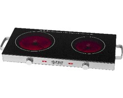 2-pits Infrarood Kookplaat Glaskeramisch 2800W - Dubbele Elektrische Kookplaat voor Kamperen en Thuis