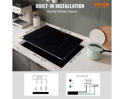 - 24 Inch - Elektrische Kookplaat - Inductie Kookplaat - Elektrisch - 4 Branders - Keramisch