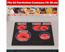 60 cm elektrische kookplaat met 4 branders, keramische infrarood kookplaat voor een efficiënte keuken