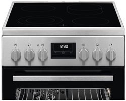 AEG CCB544BGBM, Vrijstaand fornuis, Zwart, Wit, Draaiknop, Wit, Voorkant, Bodem