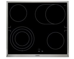 AEG HE604070XB Zwart, Roestvrijstaal Ingebouwd Keramisch