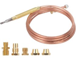 Allecto Plus - Thermokoppelset voor fornuis en open haard - Universeel en vervangend met adapters voor inductiekookplaat gasfornuis - Verwarmingsapparaat installatie - Eenvoudige vervanging