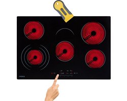 AREBOS kookplaat van glaskeramiek autarkische kookplaat 5 kookzones 77cm 8700W