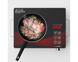 Argyolas Elektrisch fornuis met 1 keramische plaat, draagbare elektrische kookplaat, vitrocéramique 1 vuur, elektrische infrarood hete plaat om te koken