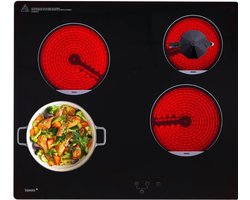 Aurixi® Elektrische Kookplaat 2 Pits - Elektrische Fornuis - Elektrische Kookplaat Vrijstaand - 2 Kookzones - Kinderslot - Rood 52cm x 29cm x 6cm