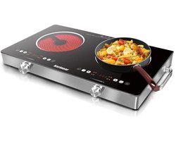 Bearly Kookplaat - Kookplaat elektrische - Kookplaat inductie - Kookplaatje - Keramische kookplaat - Keramische kookplaat 2 pits - 56cm breedt