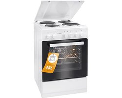 Bomann® Oven 50 cm met fornuis | Elektrische kookplaat vrijstaand 50 cm met 4 kookplaten | Staande oven met oven 48L | Boven-/onderwarmte | 40°C - 240°C | incl. plaat & grillrooster | Elektrisch