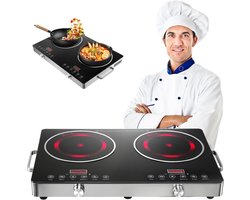 Draagbare Dubbele Inductiekookplaat met Touch Bediening - 2 Kookzones