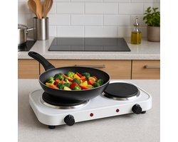 Draagbare Elektrische Dubbele Kookplaat met 2 Pitten en Antiaanbaklaag