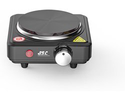 Draagbare Elektrische Kookplaat met Gietijzeren Plaat - Compact en Verstelbaar Vermogen