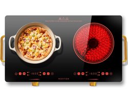 Draagbare Glaskeramische Kookplaat met Twee Zones en Timer