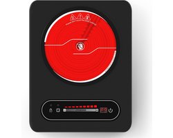 Draagbare keramische kookplaat - 1 pits - 2000W - LED touch - 9 standen - timer - kinderveilig - restwarmte indicator - elektrisch fornuis