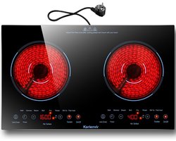 Draagbare Keramische Kookplaat met 2 Platen en Timer