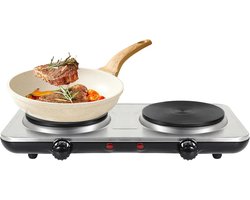 Dubbele Elektrische Kookplaat met Thermostaat en Oververhittingsbeveiliging - 2000W