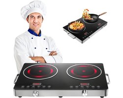 Dubbele Kookplaat - Draagbaar Fornuis - Snel Koken - Touch Bediening - 7000W - Zwart