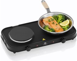 Dubbele Kookplaat - Elektrische Plaat - Flexibel Koken - Oververhitting Bescherming - 2000 Watt - Zwart