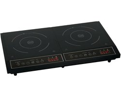 Dubbele kookplaat - Inductie fornuis - Snel koken - Automatische pannendetectie - 598 x 36 cm - Zwart